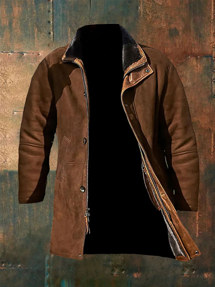 Herren Retro Plüsch Freizeit jacke