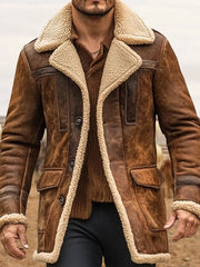 Herren Retro Plüsch Tasche Freizeit jacke