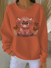 Women's Highland Cow Print Sweatshirt
