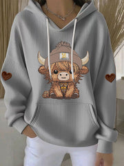 Women's Highland Cow Print Hoodie