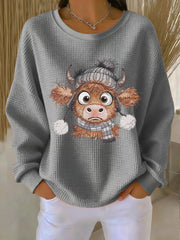 Women's Highland Cow Print Sweatshirt