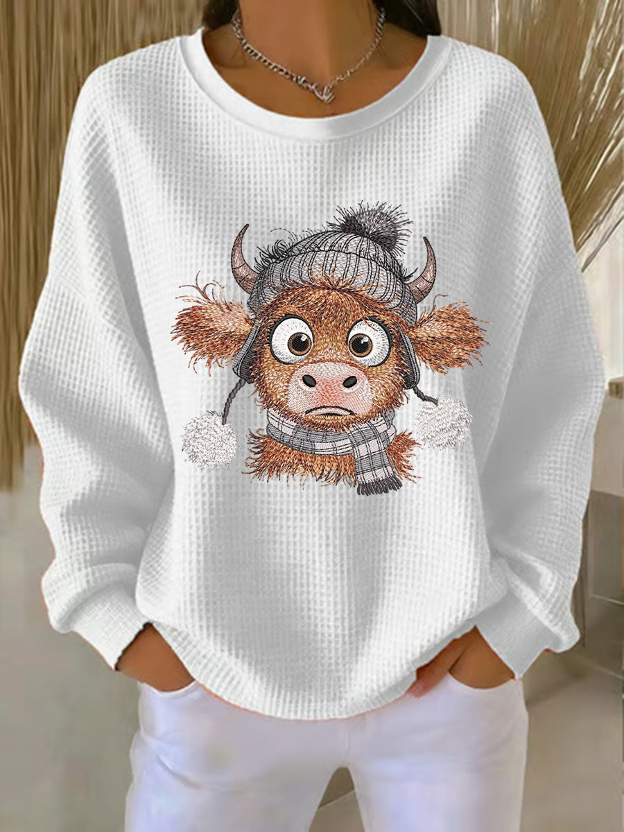 Women's Highland Cow Print Sweatshirt