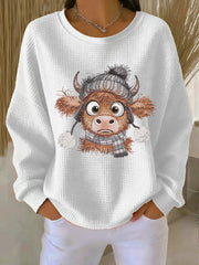 Women's Highland Cow Print Sweatshirt