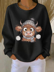 Women's Highland Cow Print Sweatshirt