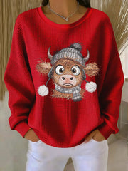 Women's Highland Cow Print Sweatshirt