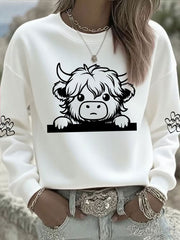 Women's Highland Cow Print Casual Sweatshirt