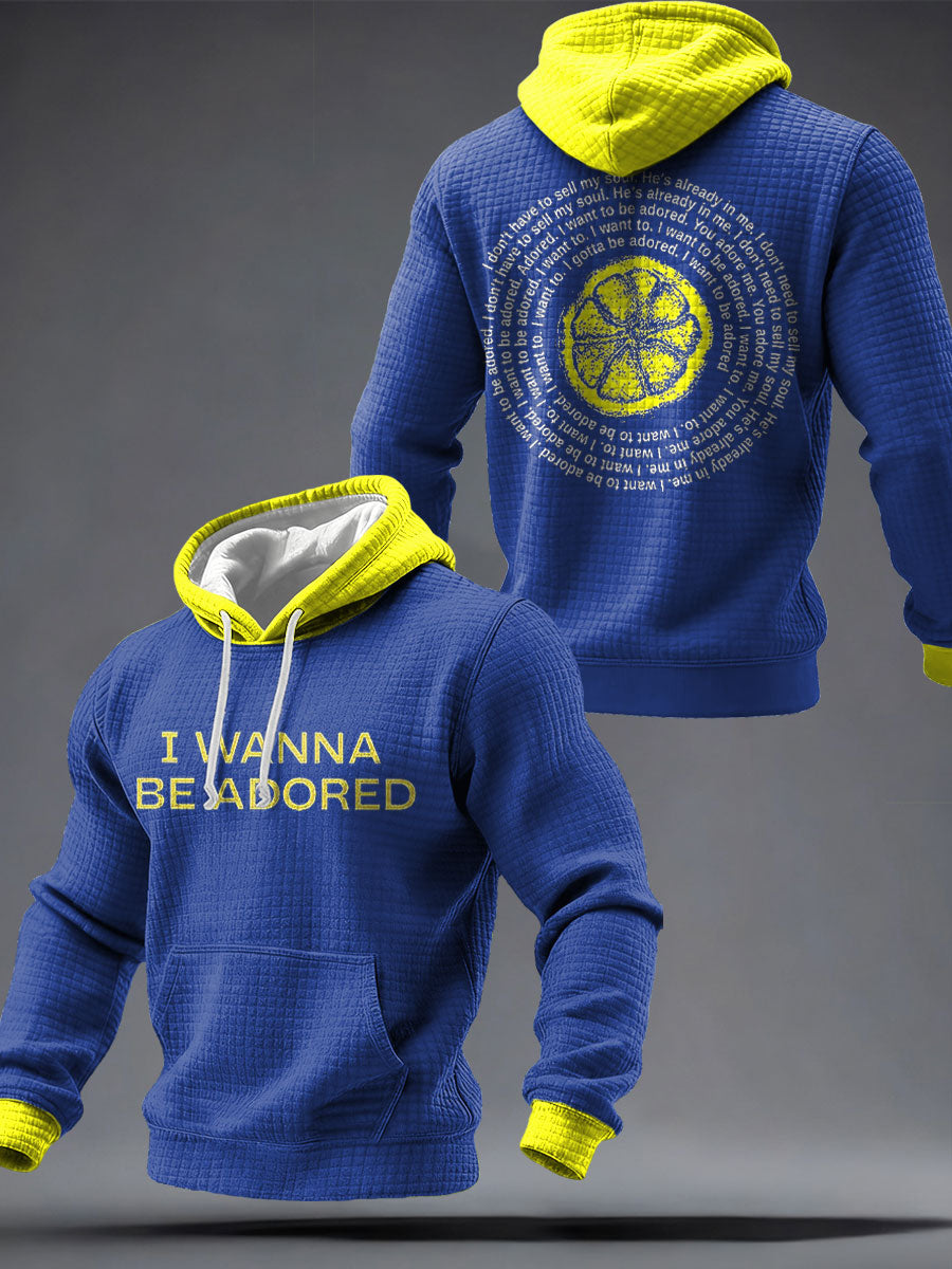 Men's I Wanna Be Adored Lemon Roses Music Lover Printed Hoodie