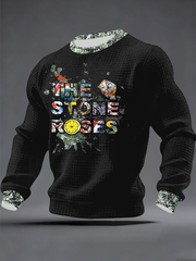 Men's Lemon Roses Music Lover Checkered Cotton Hoodie