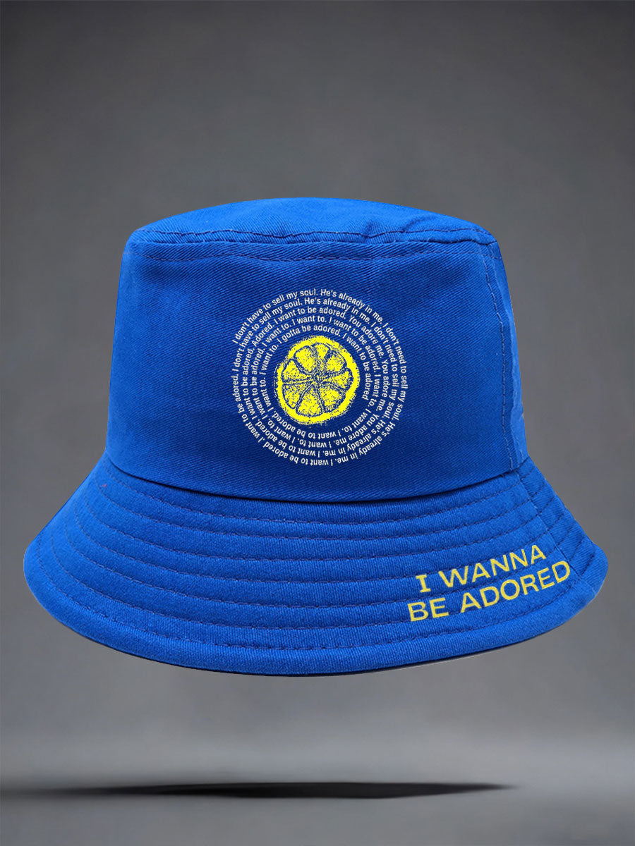 Unisex I Wanna Be Adored Lemon Roses Music Lover Printed Hat