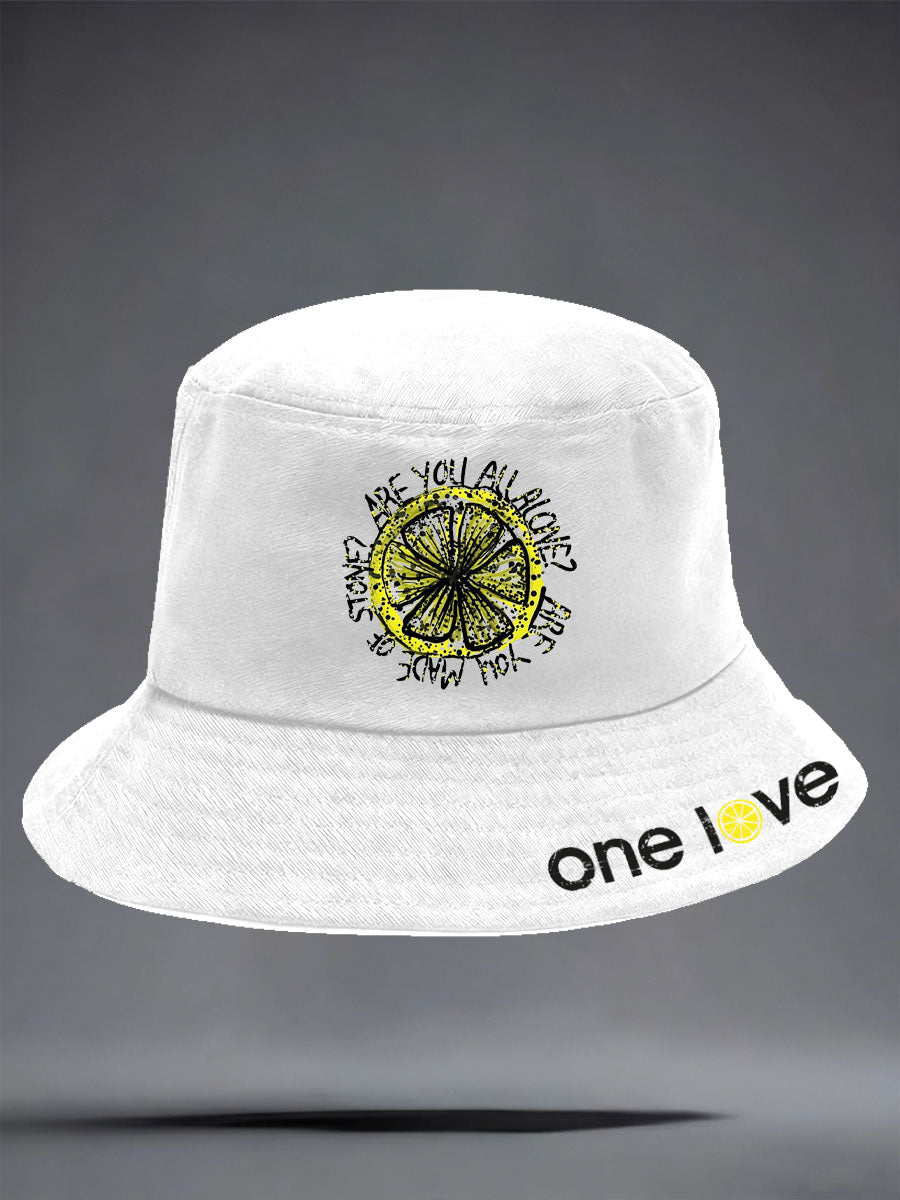 Unisex Lemon Roses Music Lover Printed Hat