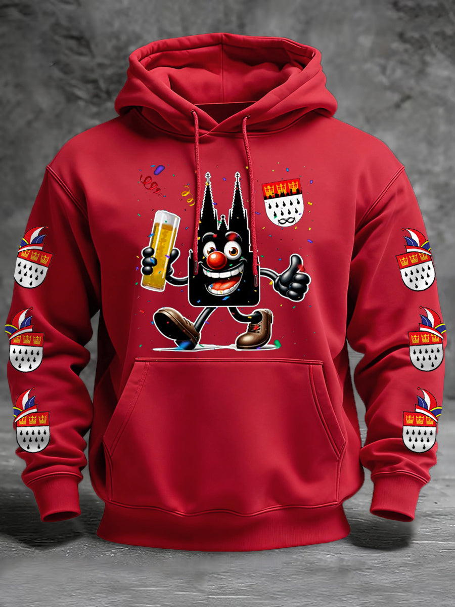 Cologne Carnival Print Casual Hoodie für Herren