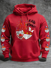 Herren Kölle Alaaf Cologne Carnival Clown Print Casual Hoodie