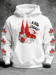 Herren Kölle Alaaf Cologne Carnival Clown Print Casual Hoodie