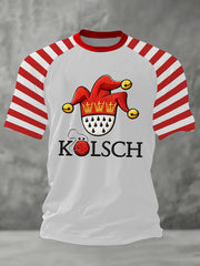 Bedrucktes Kurzarm-T-Shirt für Herren Kölner Karneval