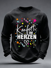 Langarm-T-Shirt mit Bedruckter Waffel für Männer im Kölner Karneval