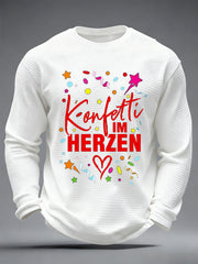 Langarm-T-Shirt mit Bedruckter Waffel für Männer im Kölner Karneval