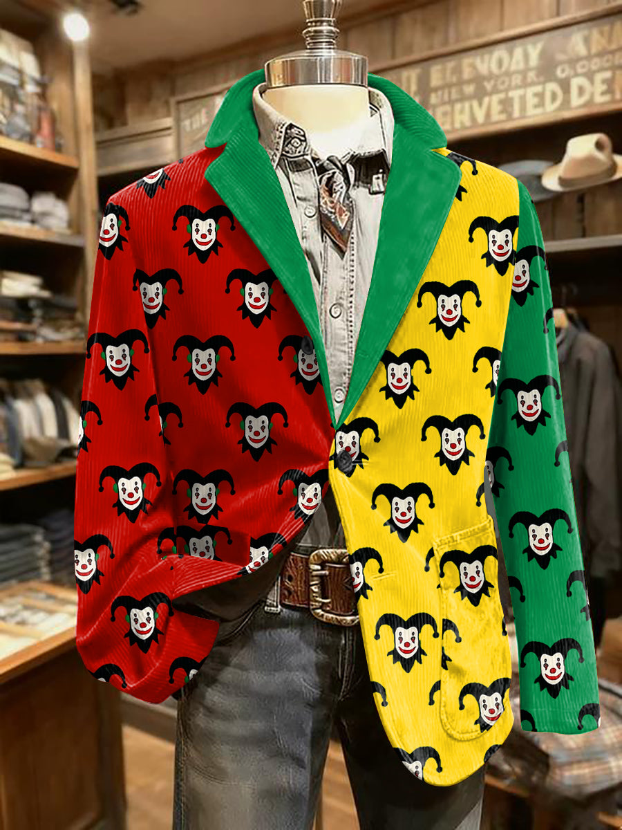 Cologne Carnival Clown Print Herren lässig Ansteckanzug