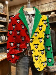 Cologne Carnival Clown Print Herren lässig Ansteckanzug