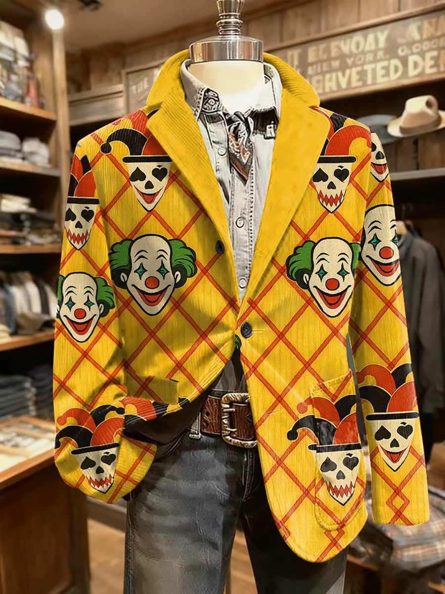 Cologne Carnival Clown Print Herren lässig Ansteckanzug