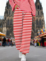 Damen Kölner Karnevals streifen bedruckte Freizeit hosen