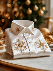 Herren Business Retro Neujahr Weihnachts druck Shirt