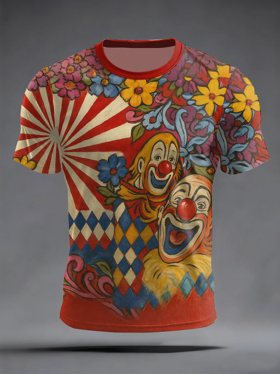 Cologne Carnival Clown Print Herren Casual T-Shirt
