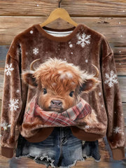 Women's Highland Cow Art Print Casual Top