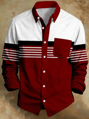 Herren Retro Abstrakter Kunstdruck Komfortables Business-Style-Shirt