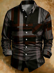 Herren Retro Abstrakter Kunstdruck Komfortables Business-Style-Shirt