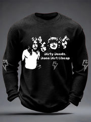 Herren Rockmusik inspiriertes Waffel oberteil