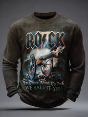 Herren Rockmusik inspiriertes Waffel oberteil