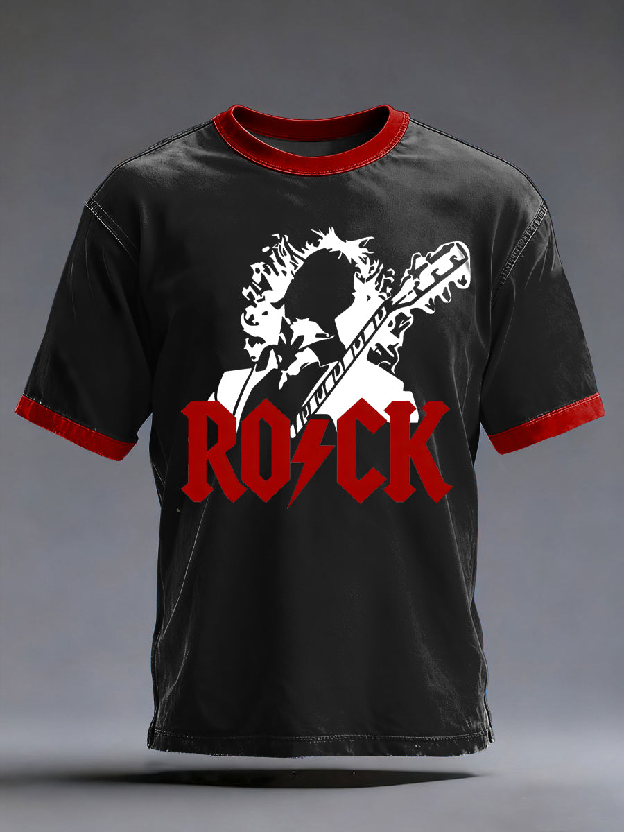 Herren Rockmusik inspiriertes bedrucktes T-Shirt