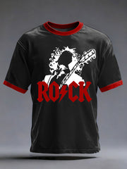 Herren Rockmusik inspiriertes bedrucktes T-Shirt