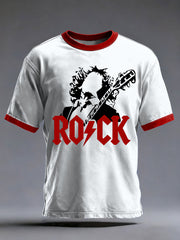 Herren Rockmusik inspiriertes bedrucktes T-Shirt