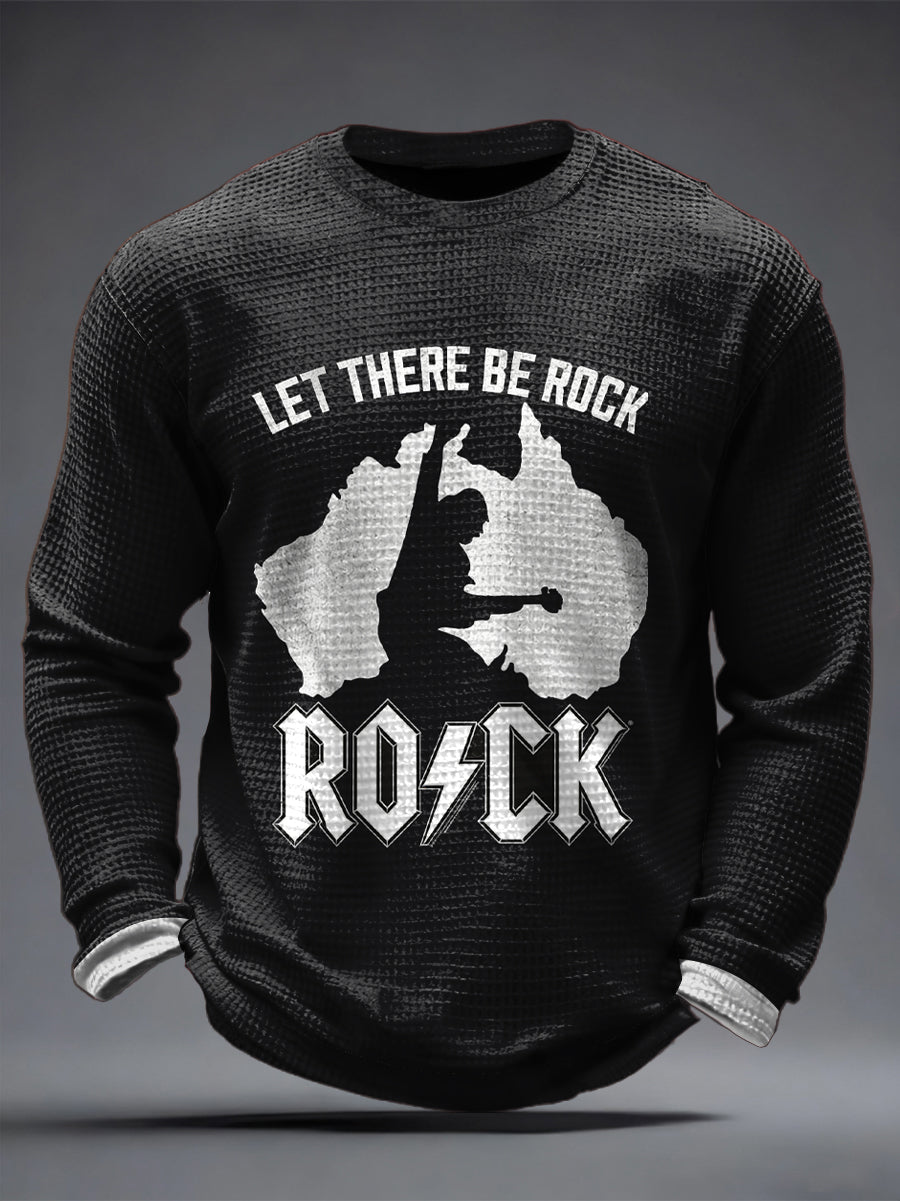 Herren Rockmusik inspiriertes Waffel oberteil