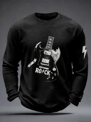 Herren Rockmusik inspiriertes Waffel oberteil