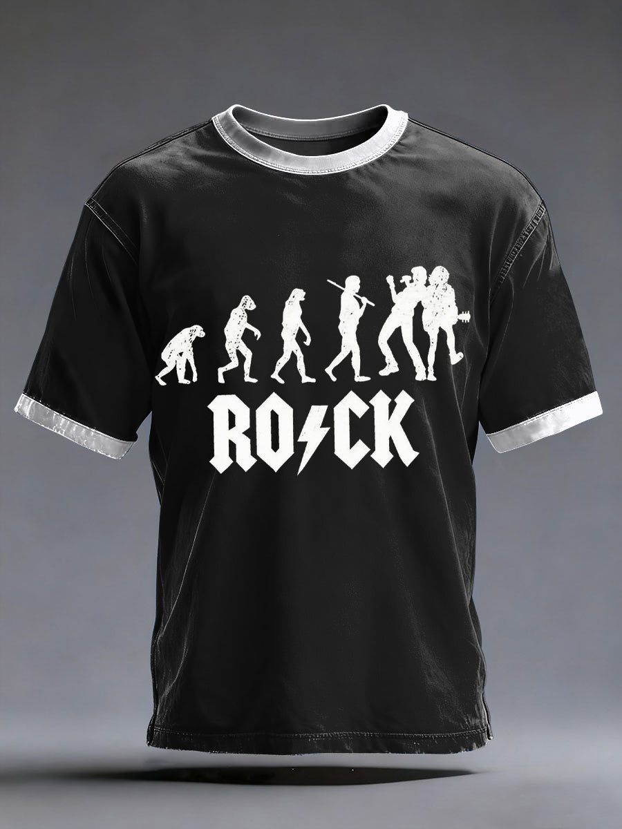 Herren Rockmusik inspiriertes bedrucktes T-Shirt
