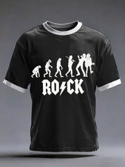 Herren Rockmusik inspiriertes bedrucktes T-Shirt