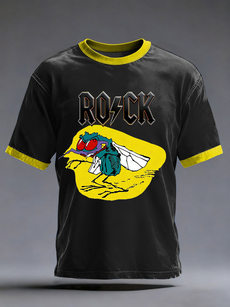 Herren Rockmusik inspiriertes bedrucktes T-Shirt