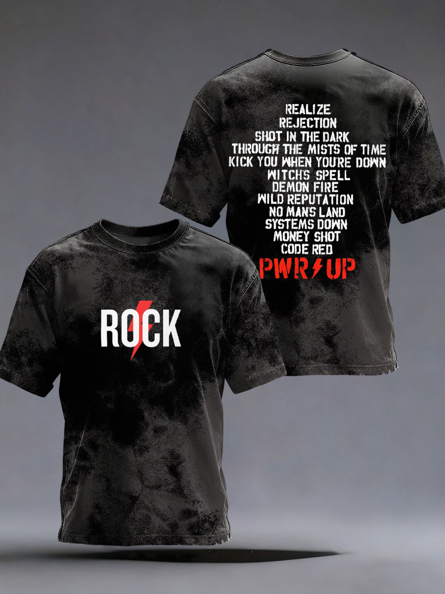 Herren Rockmusik inspiriertes bedrucktes T-Shirt