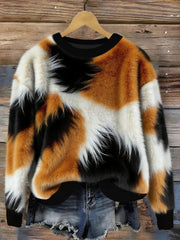 Katzen-Design-Flanell-Sweatshirt für Damen