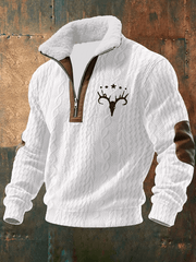 Herren Vintage Western bedrucktes Casual Sweatshirt