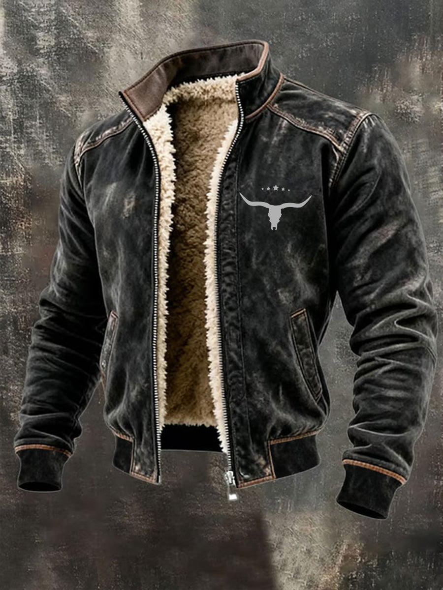 Herren Jacke mit Western fleece ausgekleidet