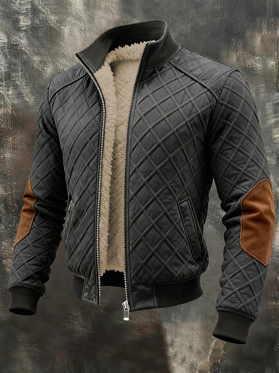 Herren Retro Textur Jacquard Warme Outdoor Jacke