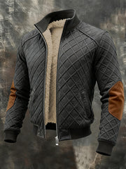 Herren Retro Textur Jacquard Warme Outdoor Jacke