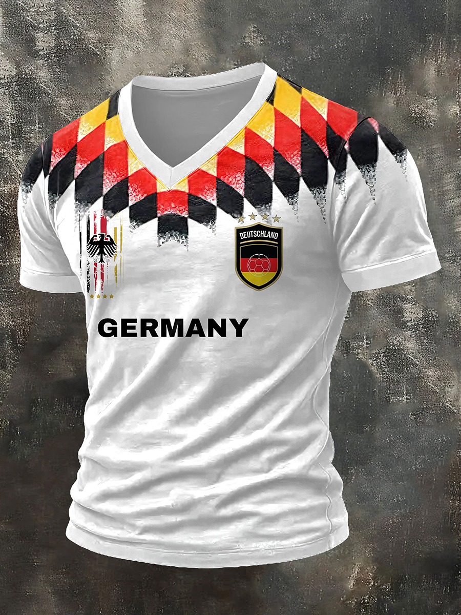 Herren Deutsche WM 2026 T-Shirt mit V-Ausschnitt