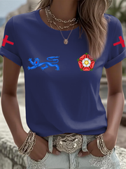 Women's UK Football Lover England  2026 Printed Iron On Short Sleeve T-Shirt