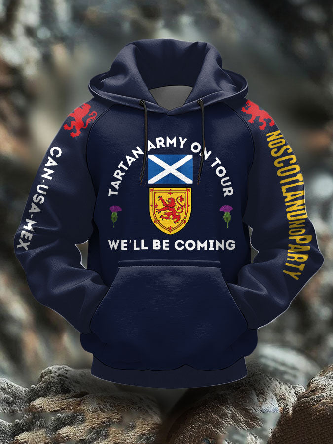 Unisex UK Scotland Football Lover We'll Be Coming 2026 Printed Hoodie