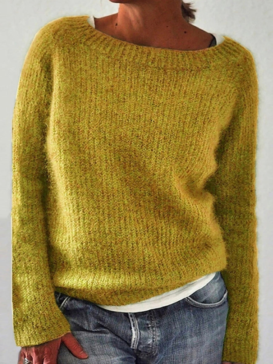 Frauen Isländischer Pullover, Rundhals, lockerer Pullover