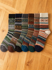 Damen weiche und warme Retro-Regenbogen-Kontrasts ocken (6 Paare)